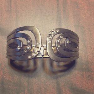 Silver jeweled cuff